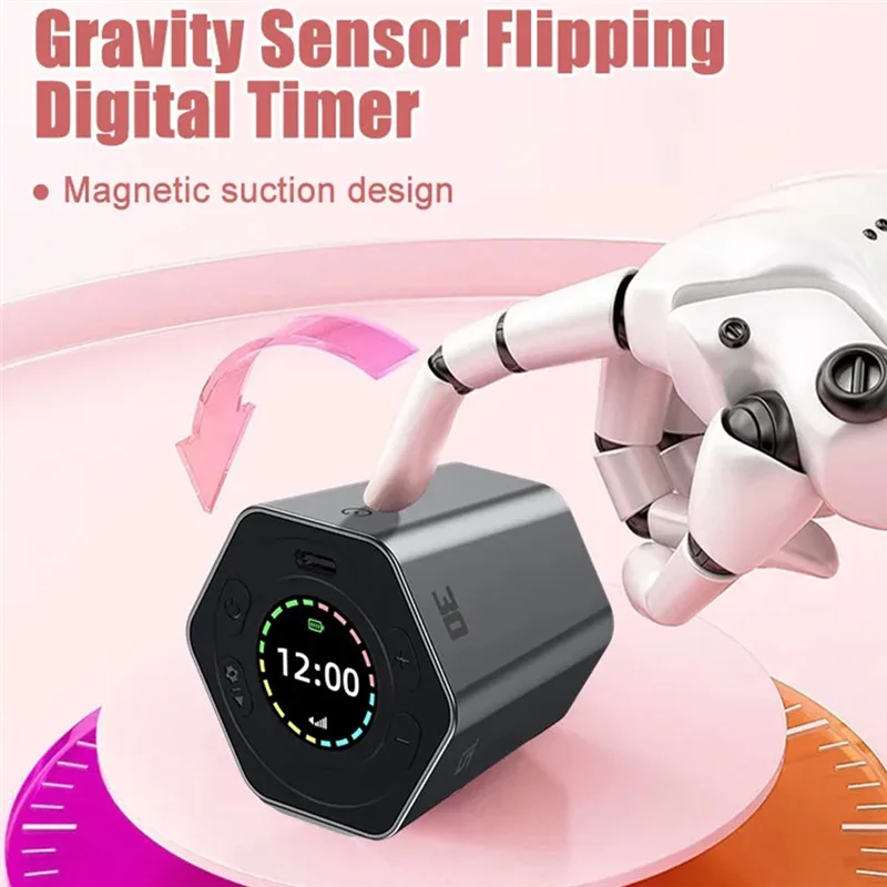 

Y22A-цифровые часы-таймер, магнитный таймер, кухонный шестигранный флип-таймер для учебы, приготовления пищи, тренировок, простой в использовании магнитный