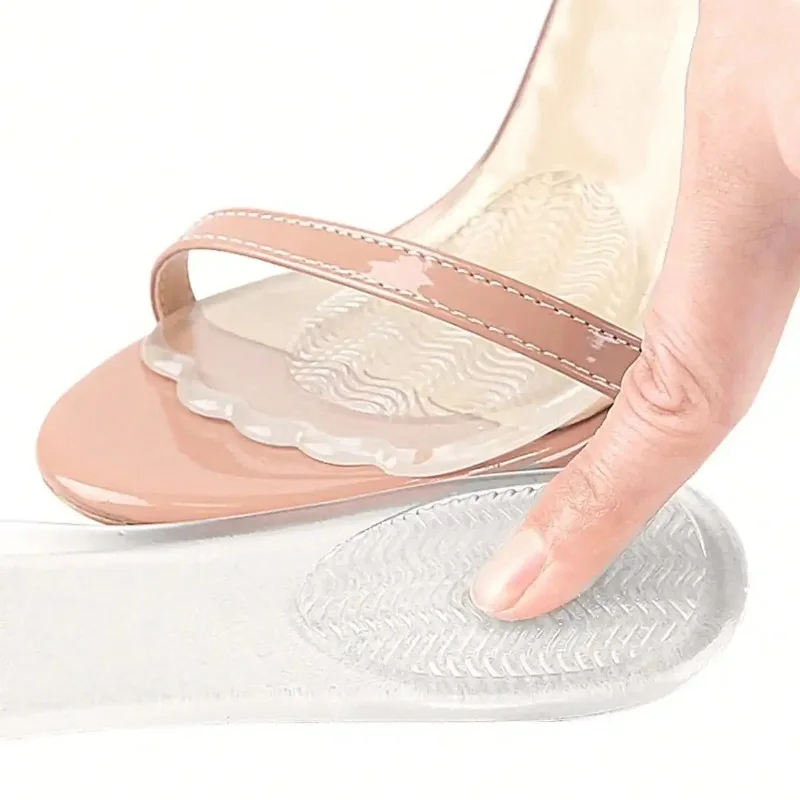 Transparent Silicone Gel Foot Cushions Anti Slip Shock Absorbing Inserts for High Heels Sandals All Day Comfort Pads