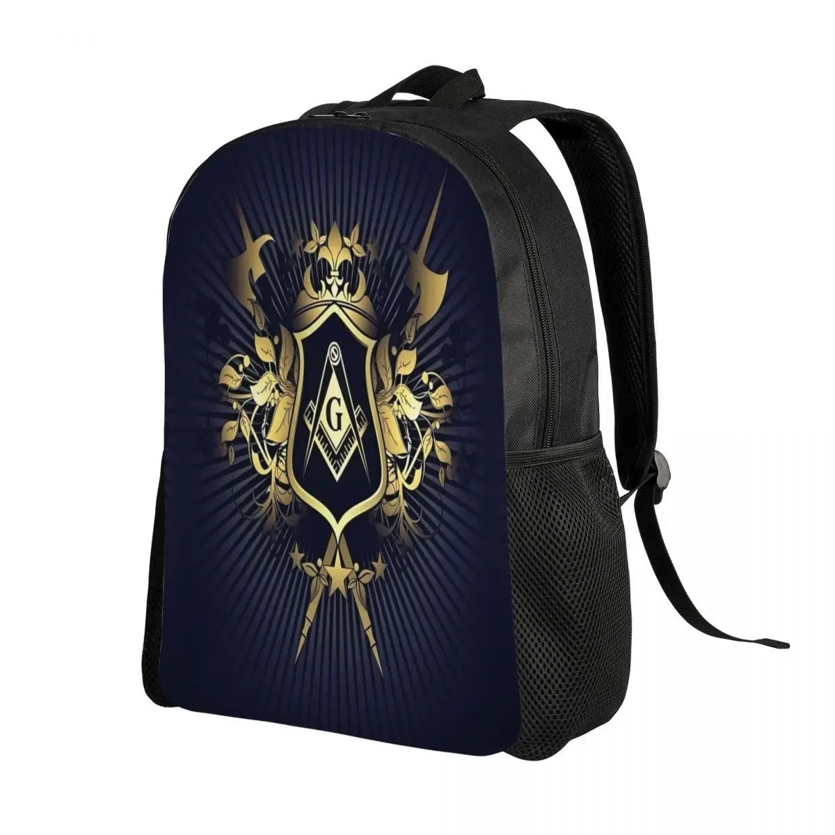 Custom Freemason Mason Symbol Backpacks for Women Men Waterproof College School Classic Masonic Freemasonry Bag Printing Bookbag