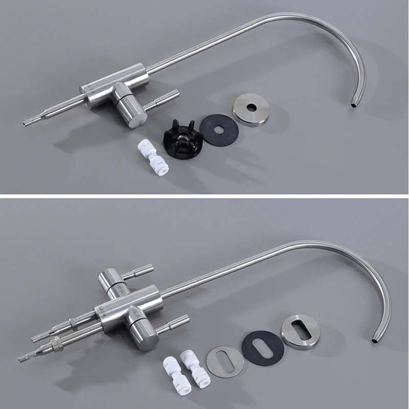 Water purifier faucet 2 points universal interface Double water outlet 304 stainless steel /alloy water purifier parts