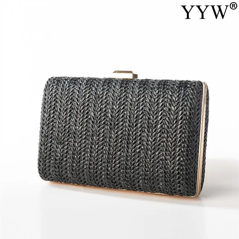 Fashion Clutch Bag Woven Bag Simple Designers Straw Bag Shoulder Bag For Women Ladies Wedding Party Small Purse Handbag Box Bag