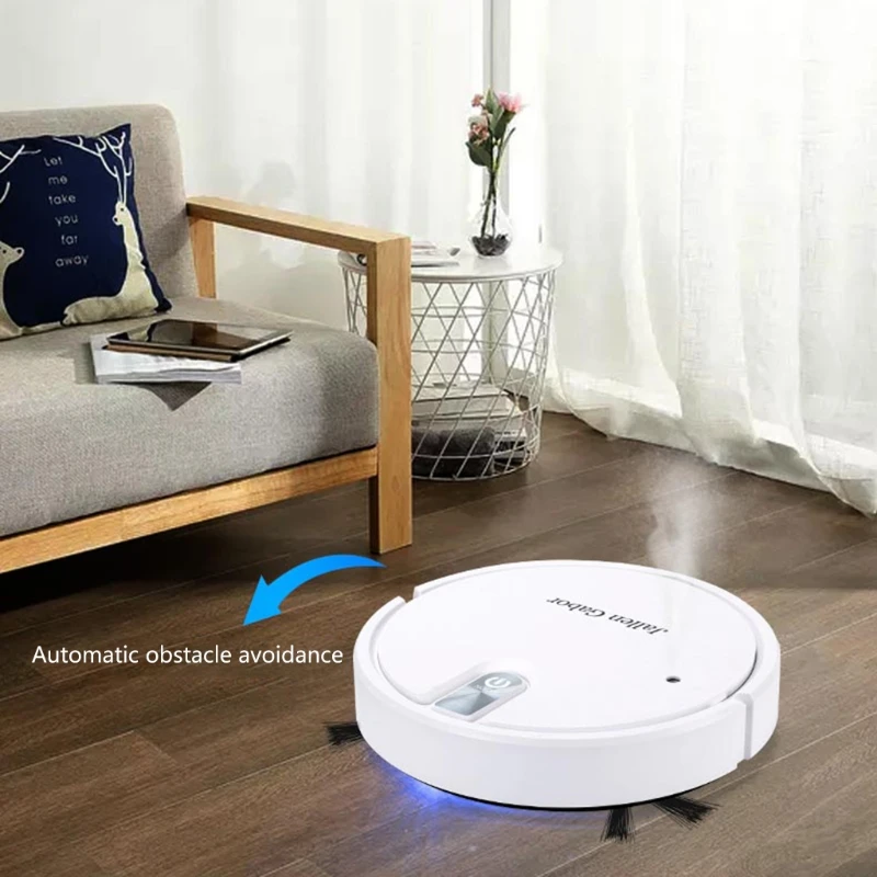 5-in-1 Robot Vacuum Cleaner Wet/Dry Use with LED Lights Low Noise Cleaning Mops Dropshipping