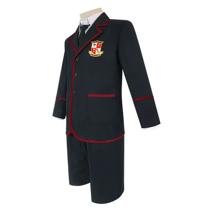 The Umbrella Academy Cosplay School Uniform Men Women Full Set Halloween Carnival Outfit Adult Cos Costume Black Jacket Shirt Ti - view 5