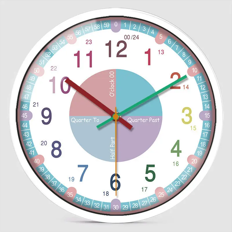 Early Childhood Education Children's Learning Wall Clock Cartoon Clock Children's Room Decoration Gift Classroom Wall Clock