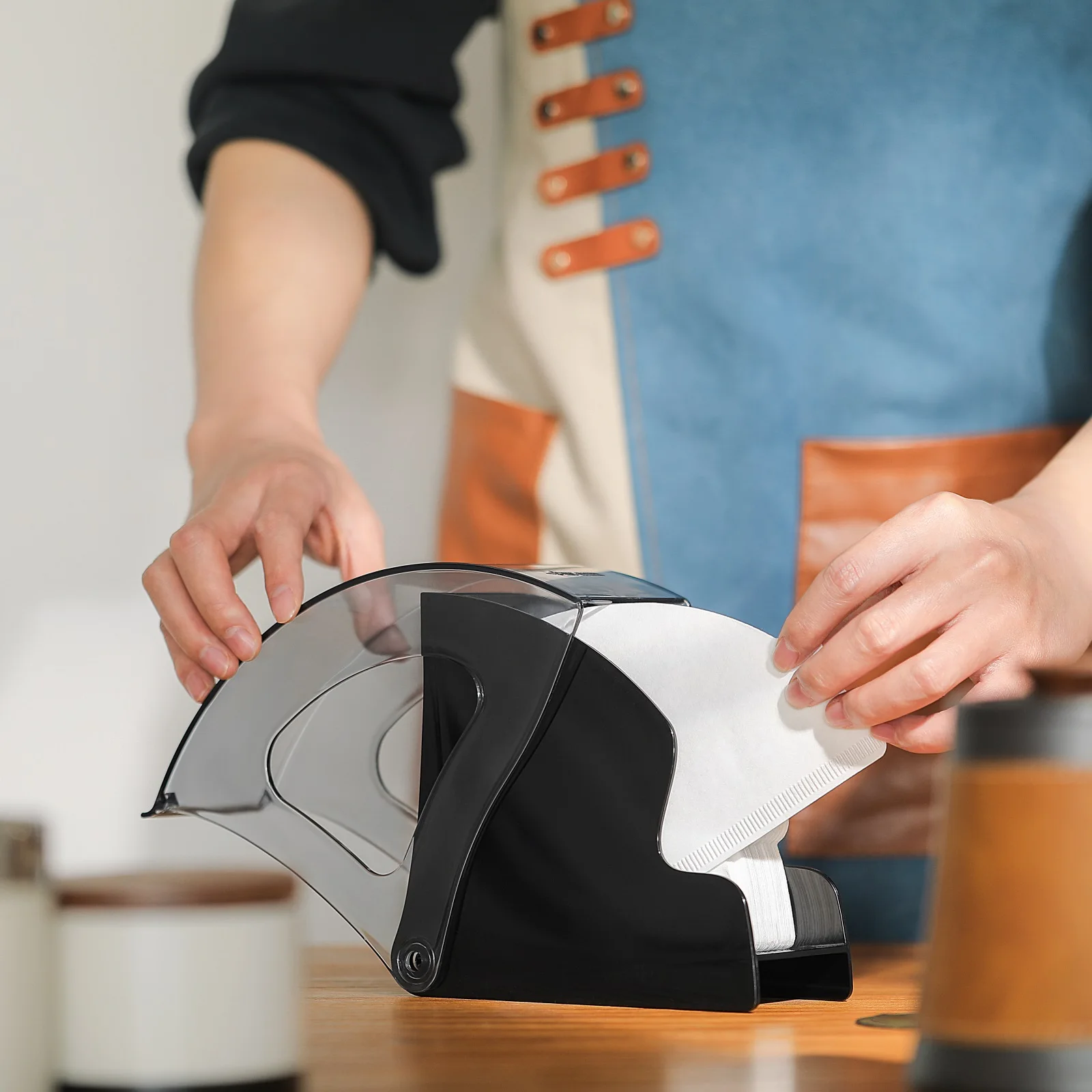 Portafiltro per caffè MHW 3BOMBER, scatola filtro caffè con coperchio antipolvere per filtri di carta a cono Accessori per caffè