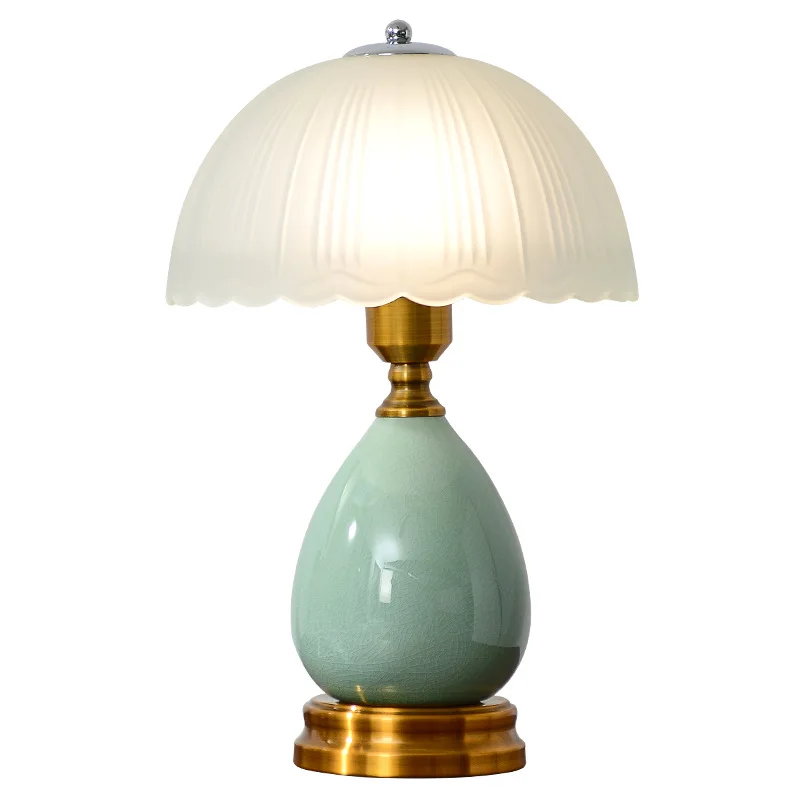 Ceramic table lamp, American retro bedroom bedside table lamp