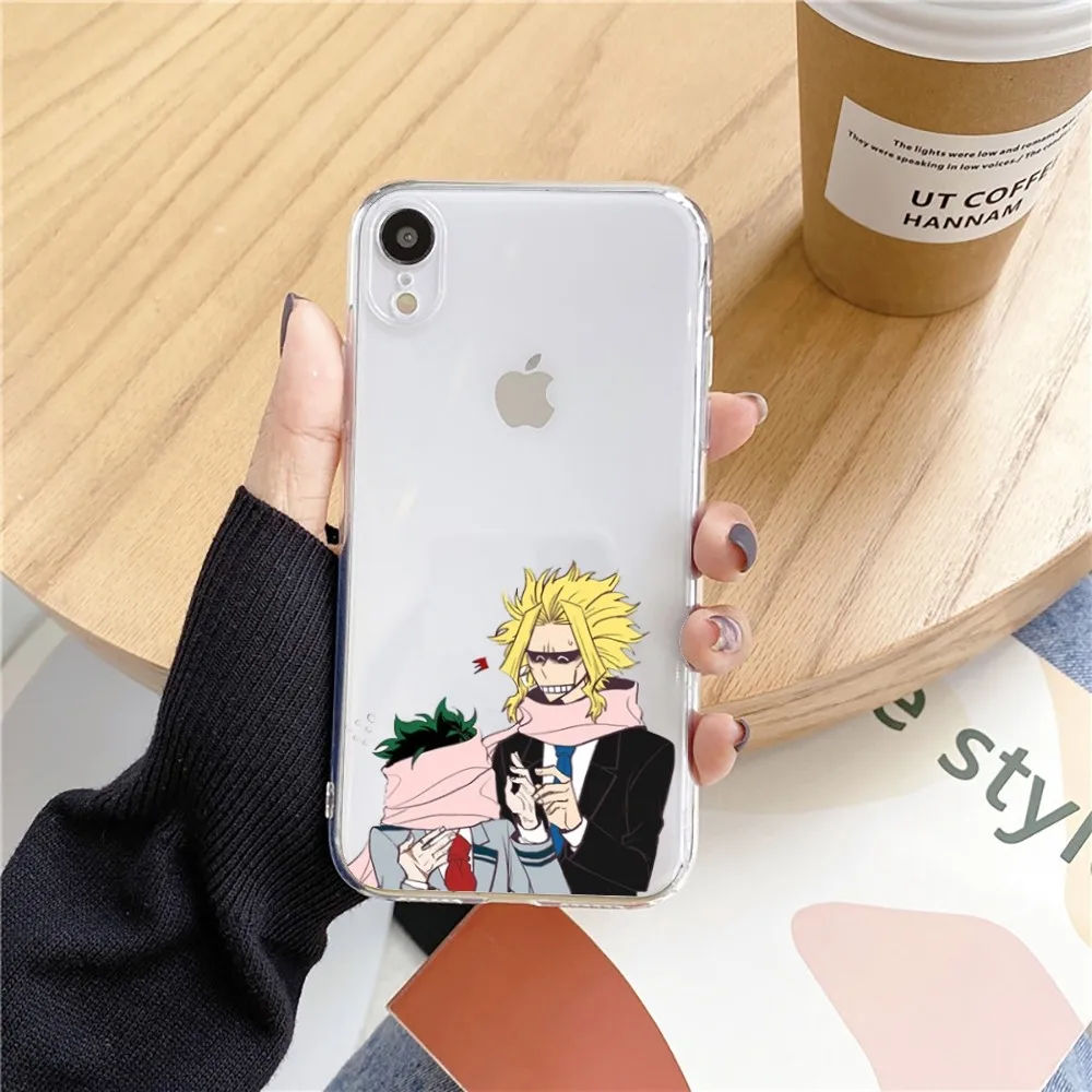 My Hero Academia All Might Phone Case For Iphone 15 11 13 14 Pro Max 7 8 Plus X Xr Xs Max Se2020 12mini Transparent Cover