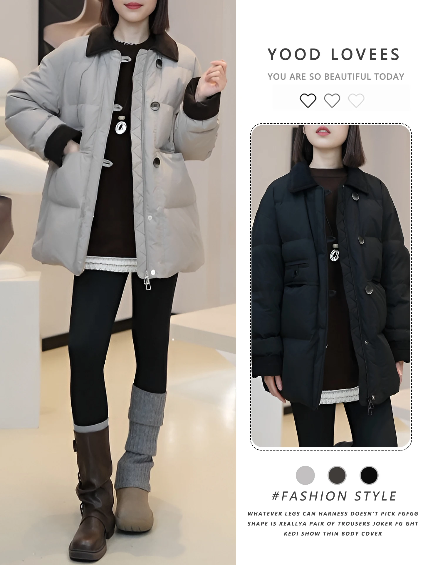 

Winter New Design Color Block Cotton Jacket Women's Simple Korean Style Commute Versatile Warm Cotton Coat Outerwear