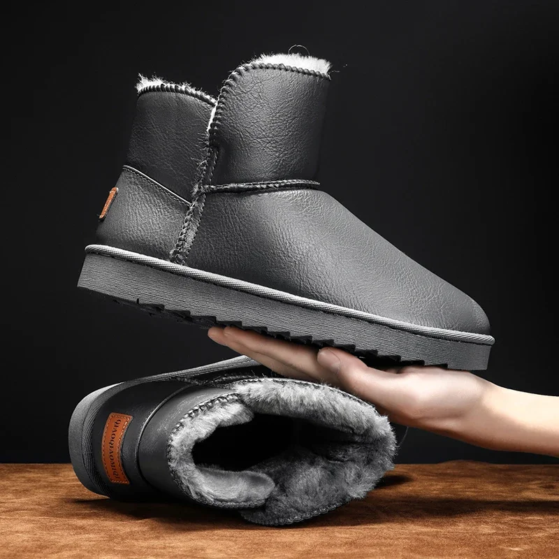 Parent-child Snow Boots Kid's Winter Velvet Thickened Cotton Shoes Girl Boy Waterproof Anti-slip Wear-resistant Men's Snow Boots