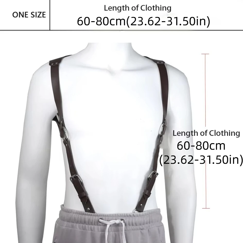 Verstelbare Mannen Harnas Taille Riem PU Punk Lederen Harnas Vest Straat Gesp Mannelijke Corset Bretels Taille Accessoires