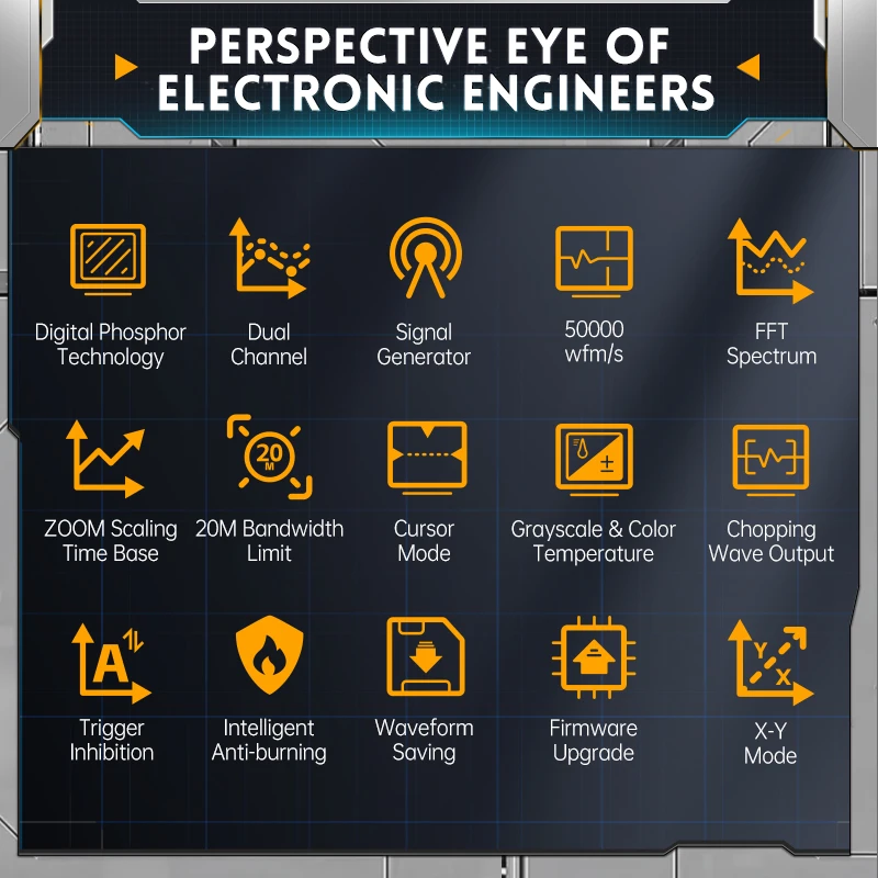 Dpox 180H 2 In 1 Handheld Dual Channel Digitale Oscilloscoop 180mhz-3db 2 In 1 Functie Signaalgenerator Fluorescentie Display Zoom