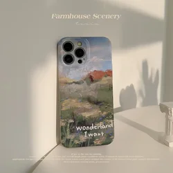 Artistic Oil Painting Landscape Phone Case for iPhone17 16 15 14 12 13 11 Pro ProMax Plus X XR Xsmax Shockproof Phone Cover