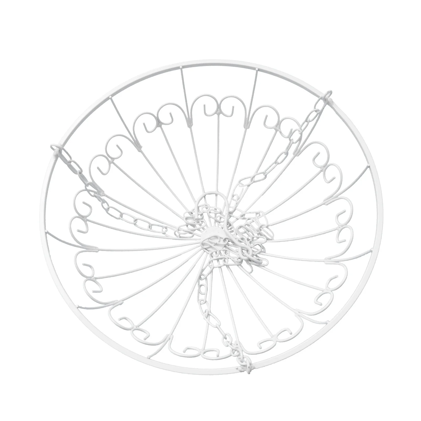 

1pc Outdoor Iron Hanging Basket Thickened Flower Holder For Garden Balcony Courtyard Plant Container Iron Art Planter Hanging