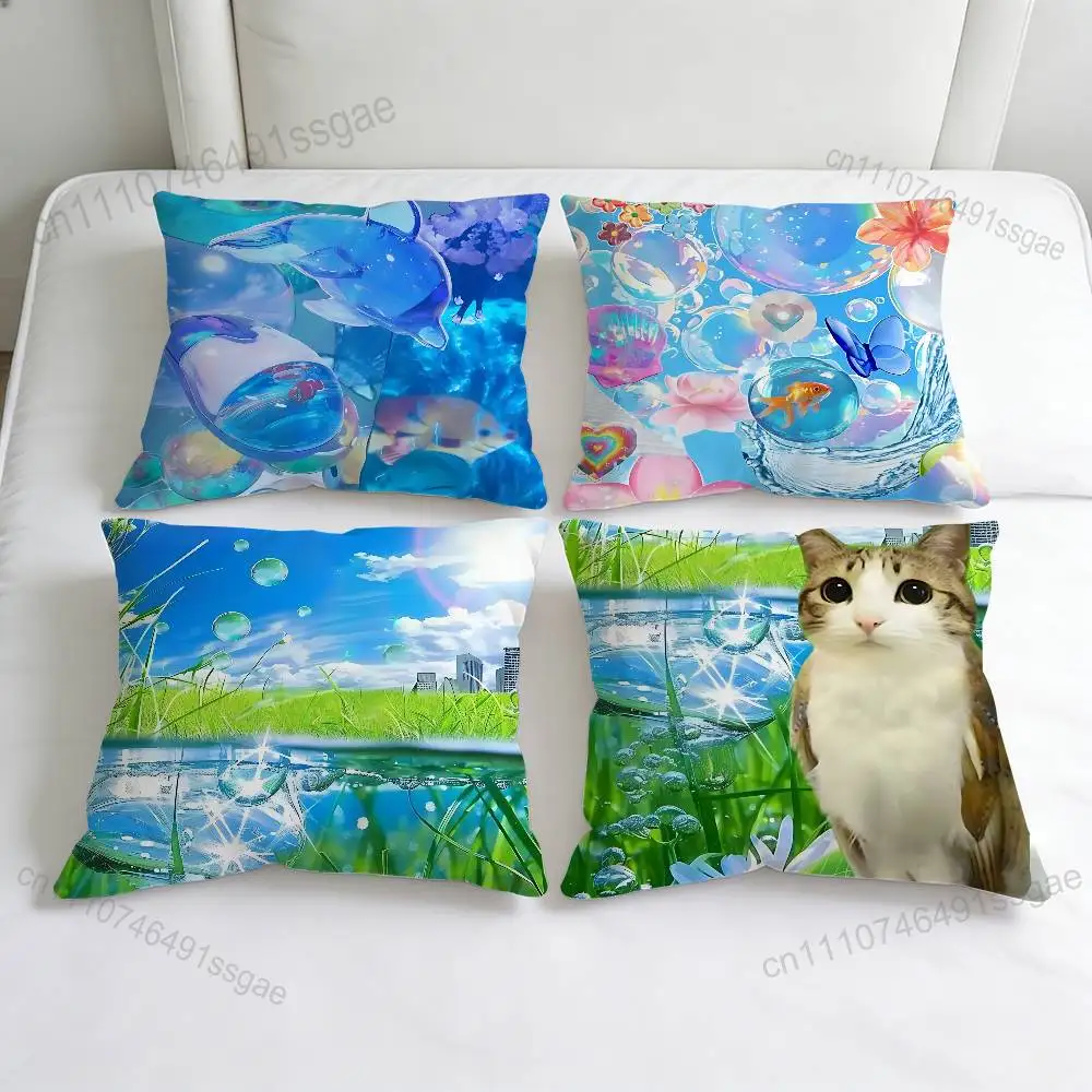 

F-Frutiger Aero Art Decorative Square Pillow Cover Soft & Comfortable Pillow Case Sofa Bed Home Decoration