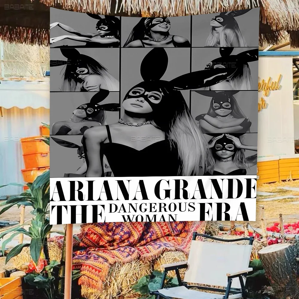 Singer A-Ariana G-Grande Cartoon Flag Wall Hanging Banner Decoration Household Home Decor