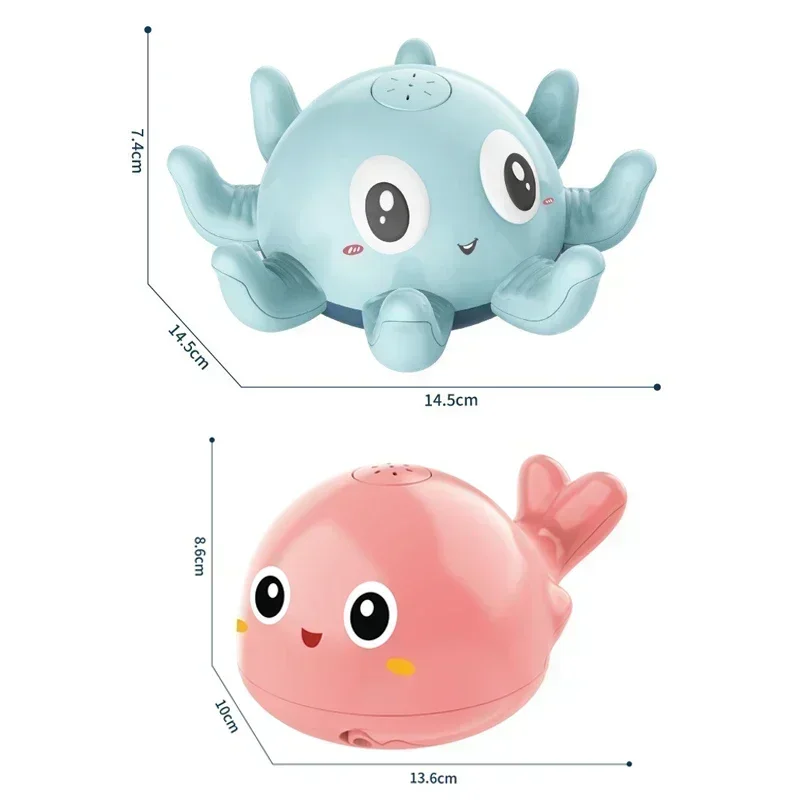 New Baby Bath Toys Spray Water Shower Bathing Toys for Kids Electric Whale Bath Ball with Light Music LED Light Toys Bathtub Toy