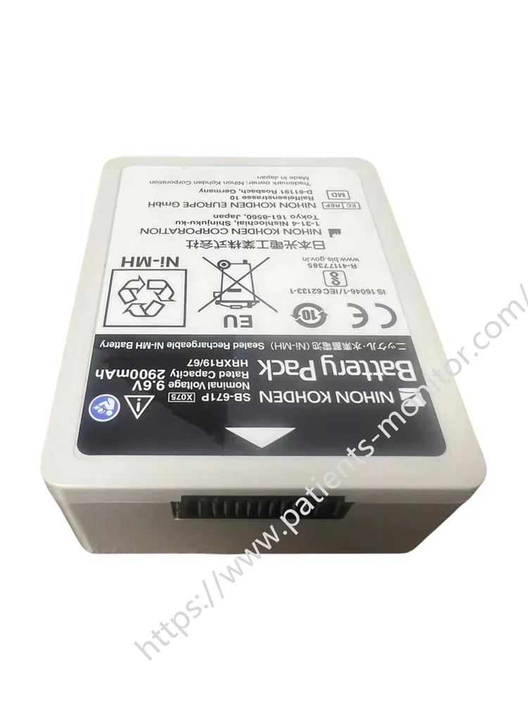 Nihon Kohden patient monitors SB-671 RECHARGEABLE NICKEL METAL HYDRIDE battery  9.6V 2900Ah  compatible new