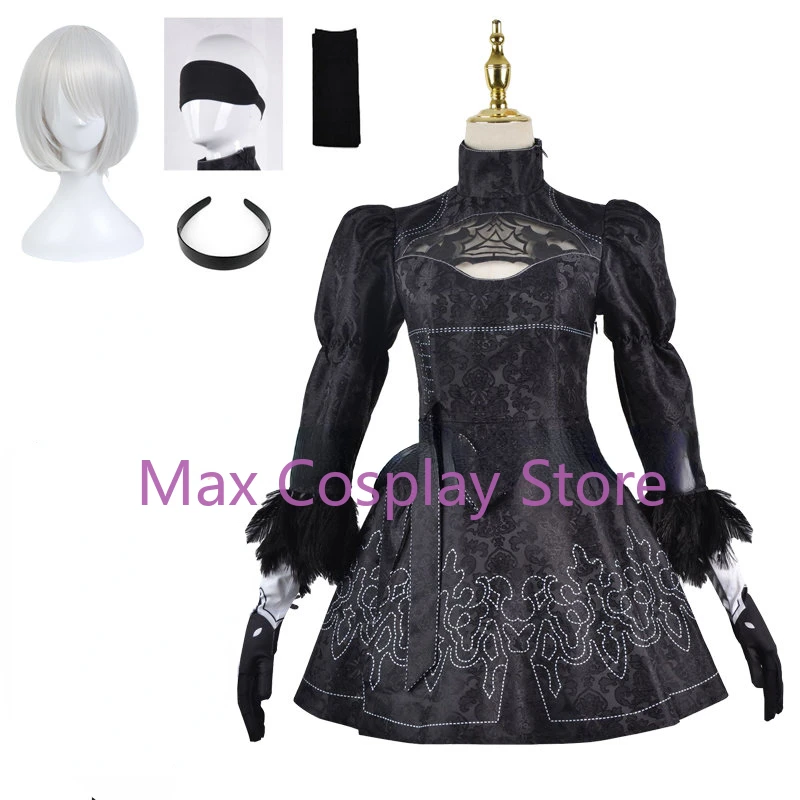 Max Nier 2b Cosplay Nier Automata Yorha Cosplay YoRHa No. 2 Type B Costume Anime Women Dress Fancy Halloween Girls Party Clothes