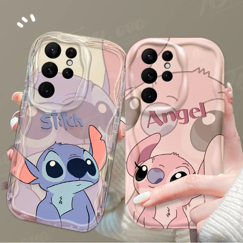 Clear Silicone Phone Case For Samsung Galaxy A32 A52 A52S A72 A12 A22 A11 A21S A31 A51 A71 A20 A30 A50 Cute Disney Pink Stitch