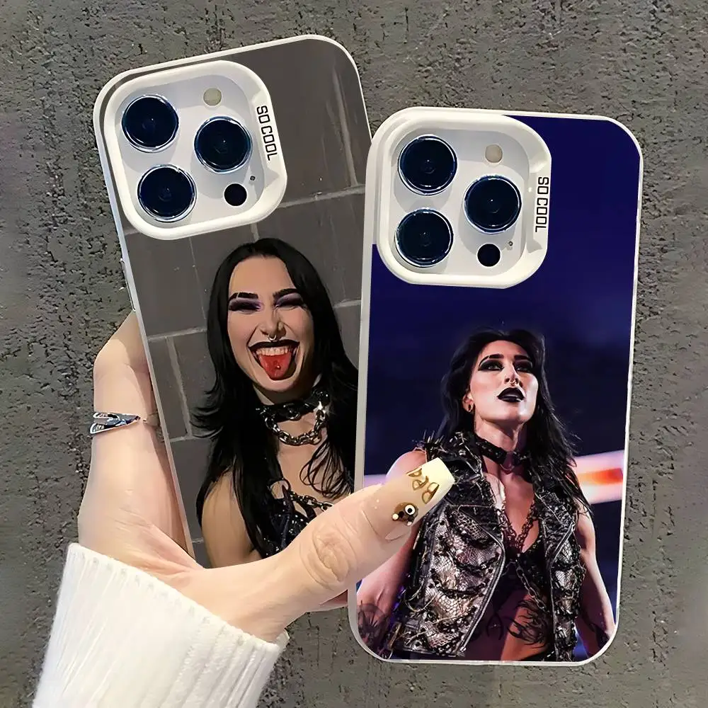 

R-Rhea R-Ripley Wrestler Phone Case For iPhone 17,16,15,14,13,12,11,Pro,XS,Max,Plus,Mini,SE White Candy Matte Shockproof Cover