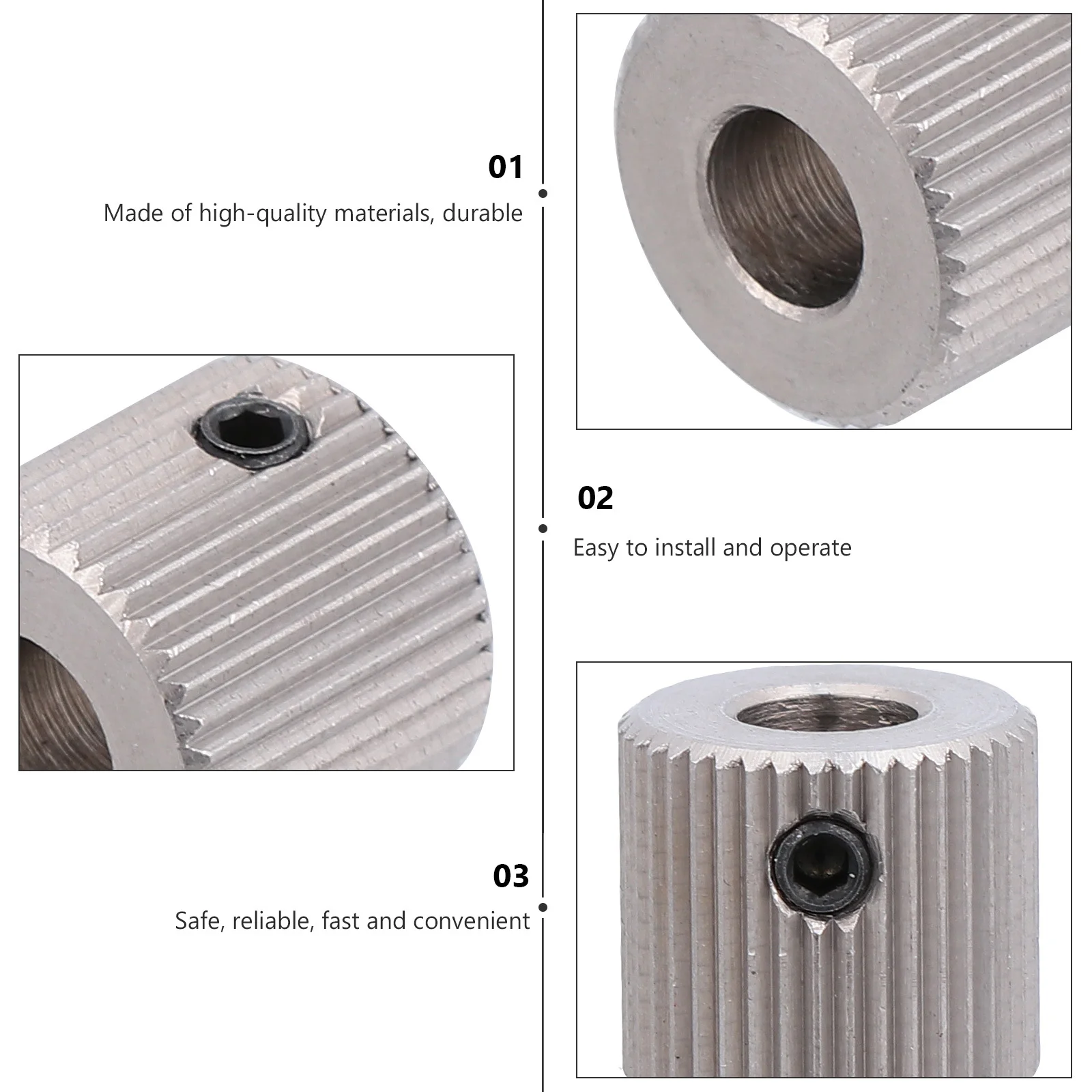 

4Pcs 40 Teeth Drive Gear Stainless Steel Extruder Wheel High Bearing Capacity Feed Wheel for 3D Printer Filament Feeding