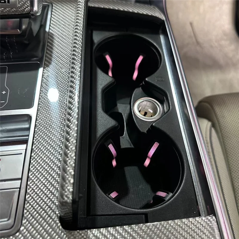

CYGJ-For 4KD862533 Front Cup Holder Assembly Water Cup Holder Multi-Color Ambient Light Wiring Harness For A6 C8 2019-23