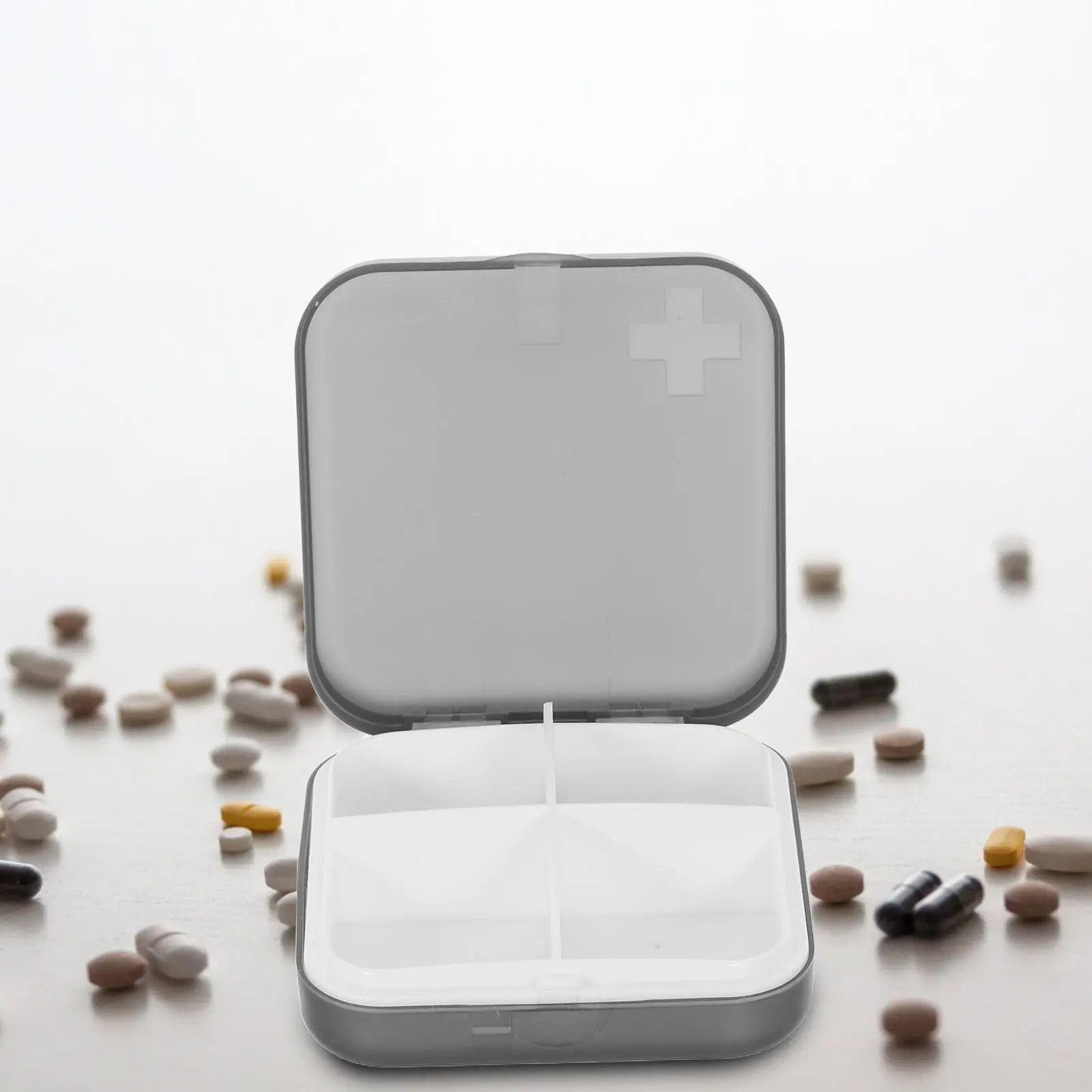 2Pcs Portable Medicine Organizer Multi-Grid Pills Dispenser Travel Friendly Compact Case Daily Dose Planner Safe Reusable