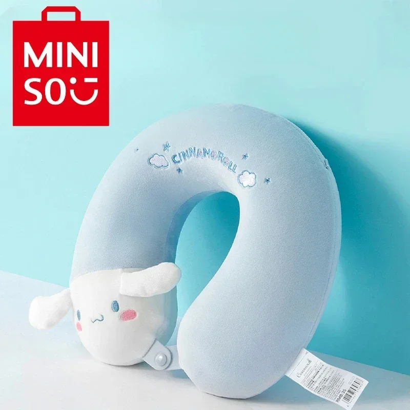 MINISO Anime Cartoon Sanrio Series Cute and Simple Cinnamoroll Memory Foam U-shaped Pillow Travel Seat Neck Pillow Nap Gifts