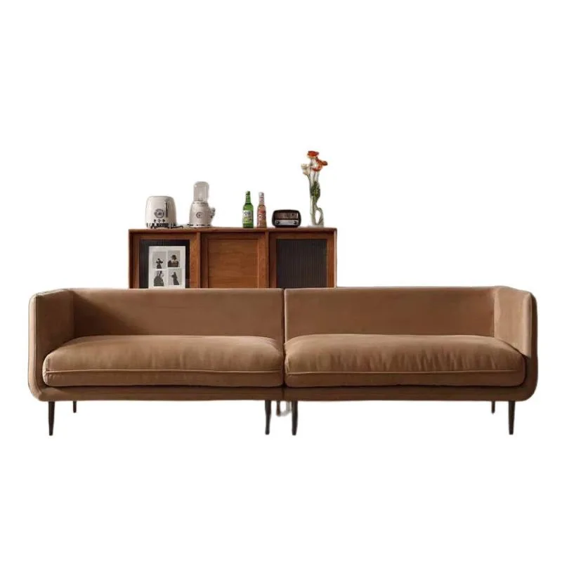 Small apartment living room sofa, modern simplicity, rental house apartment, anti-cat scratch, French straight row sofa