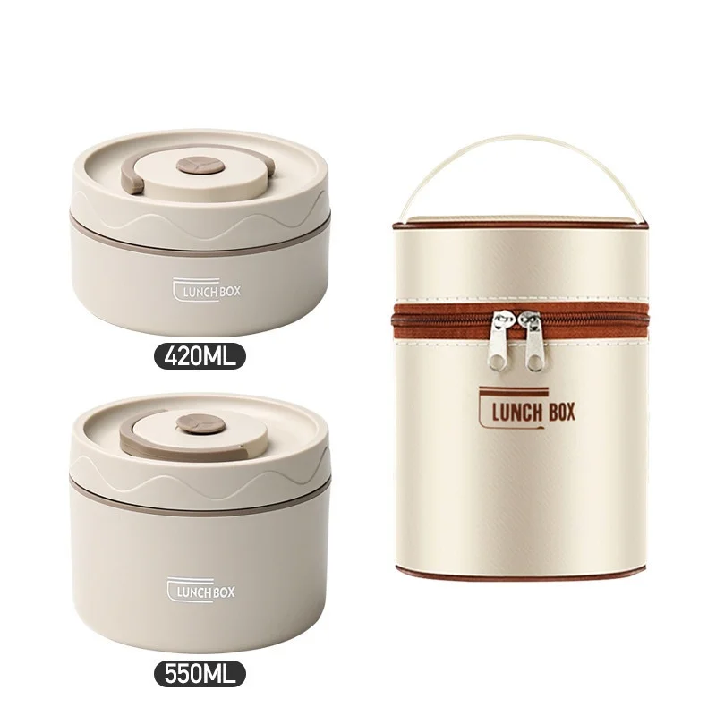 

Microwavable Portable Insulated Food Container Lunch Box Stainless Steel Bento Box Insulated Leakproof Thermal Lunch Bag Set