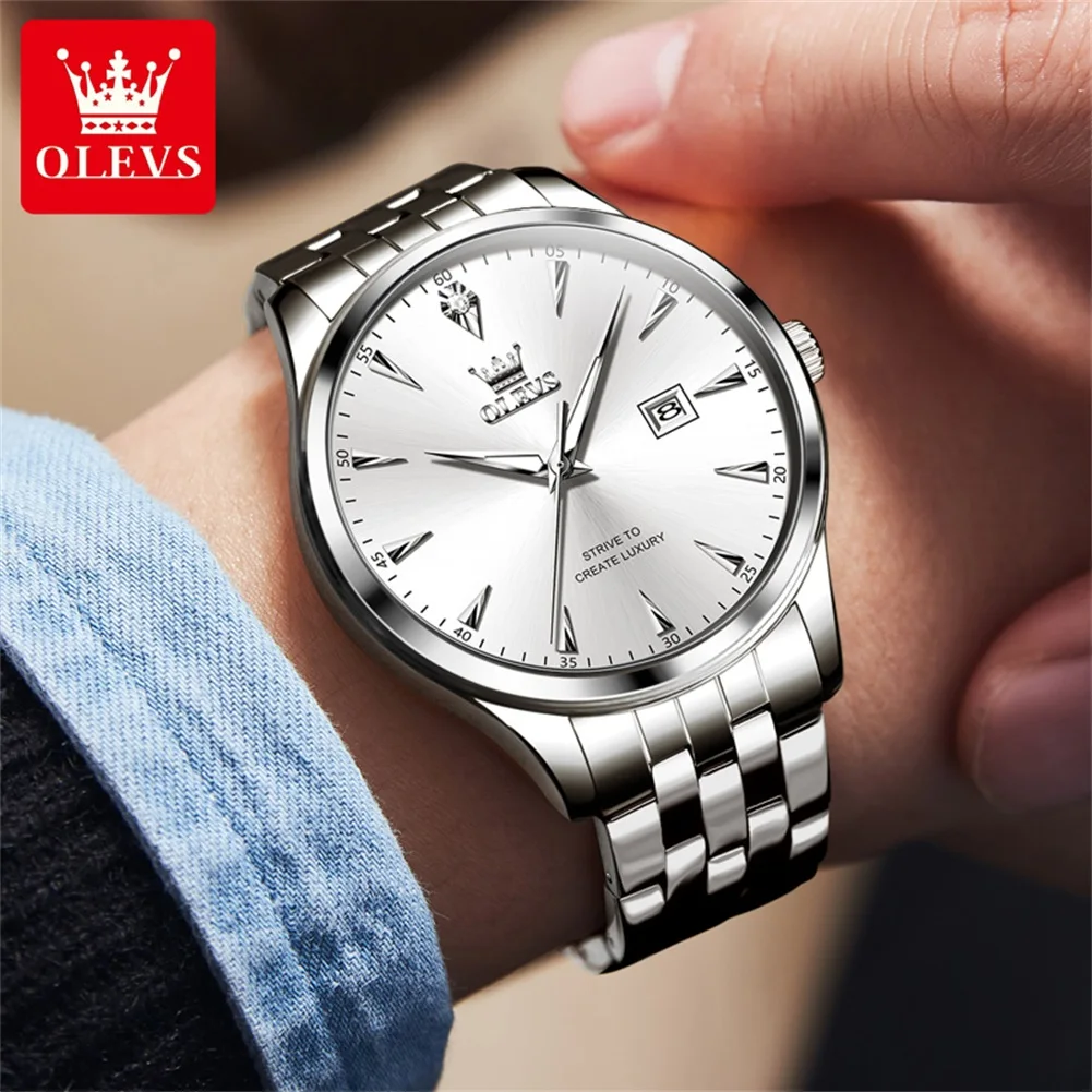 OLEVS Men\'s Watches Simple Business Original Quartz Original Wristwatch for Man Waterproof Luminous Date Trend Fashion Reloj