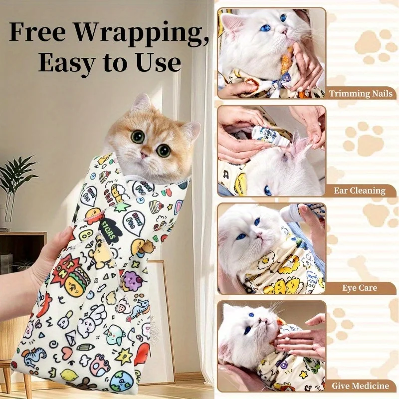 Magic Pet Blanket Parcel Cloth Feeding Medicine Wrapping Cat Anti-scratch And Anti-escape Camera Self-adhesive Cloth Makeup Bag
