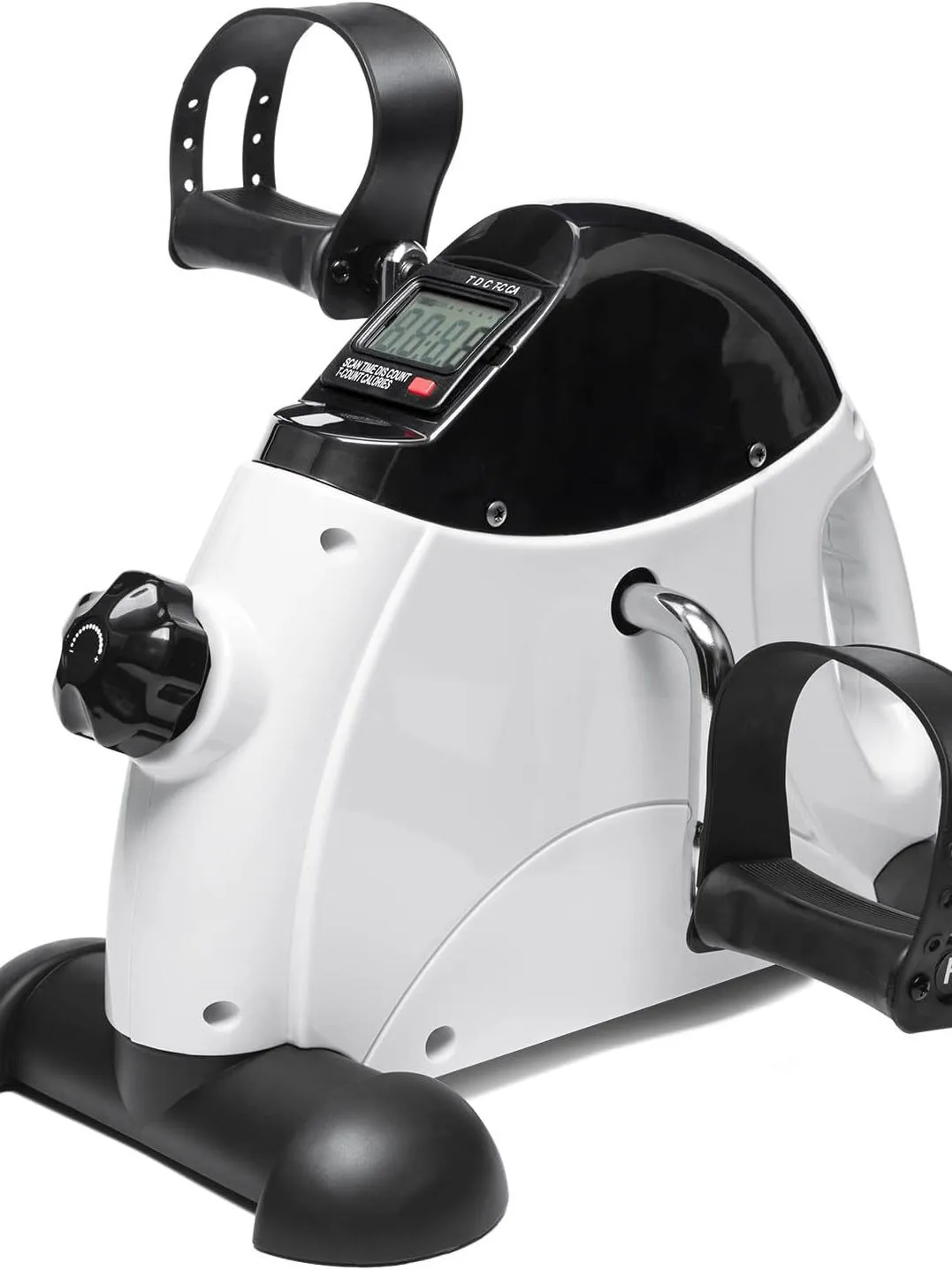 

Office Sport Under Desk Bike Pedal Exerciser ABS and Metal Adjustable Resistance Calorie Tracker Physical Leg Arm Exercise