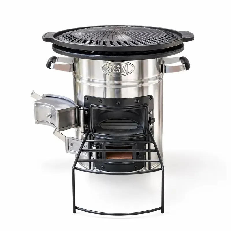Portable Stainless Steel Camping Cooker Set for Outdoor BBQ, Picnic, and Travel Cooking