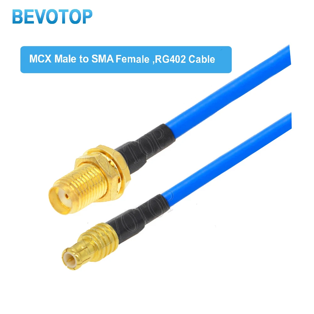 1PCS SMA to MCX RG402 Cable RP-SMA/ SMA Female to MCX Male Straight/ Right Angle 90° Plug High Frequency RG-402 086 Jumper