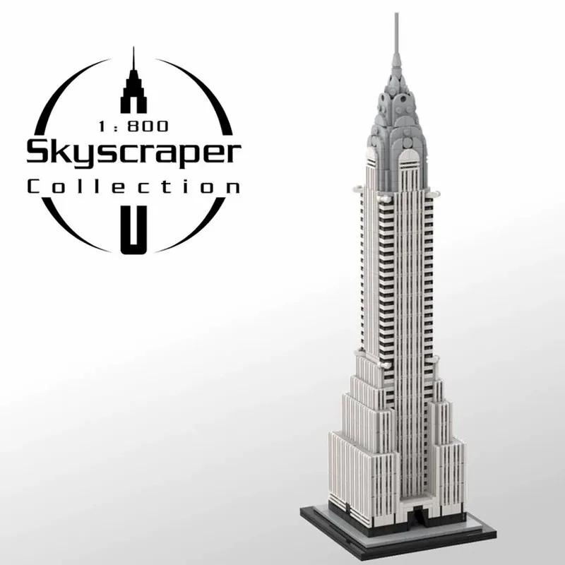 

1201PCS Chrysler Building 1:800 Scale Architecture Model City Street View Skyscraper Building Blocks Collection Toy Gift for Kid