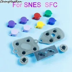 SNES 전도성 고무 단추 접점 A B D-패드 및 플라스틱 버튼, SFC 교체 액세서리, 1 세트, A B Y X