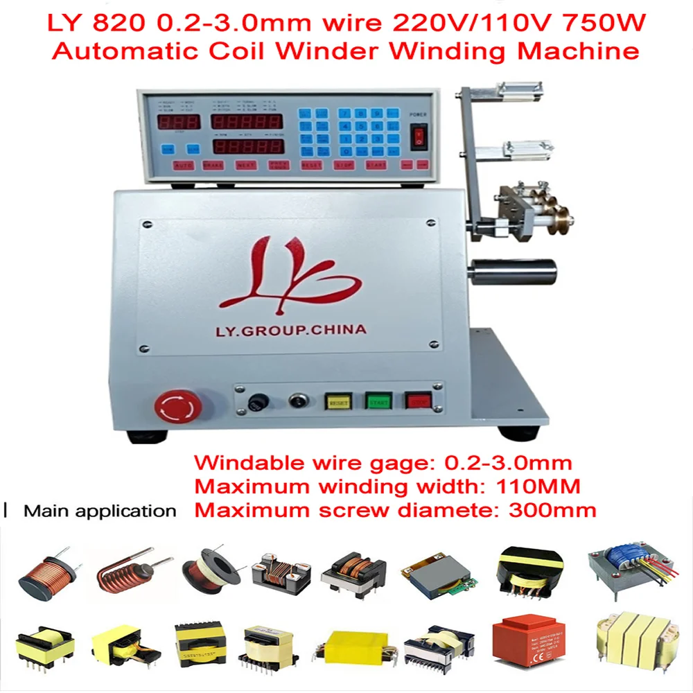 

LY 820 0.2-3.0mm wire 220V/110V 750W High quality New Computer C Automatic Coil Winder Winding Machine