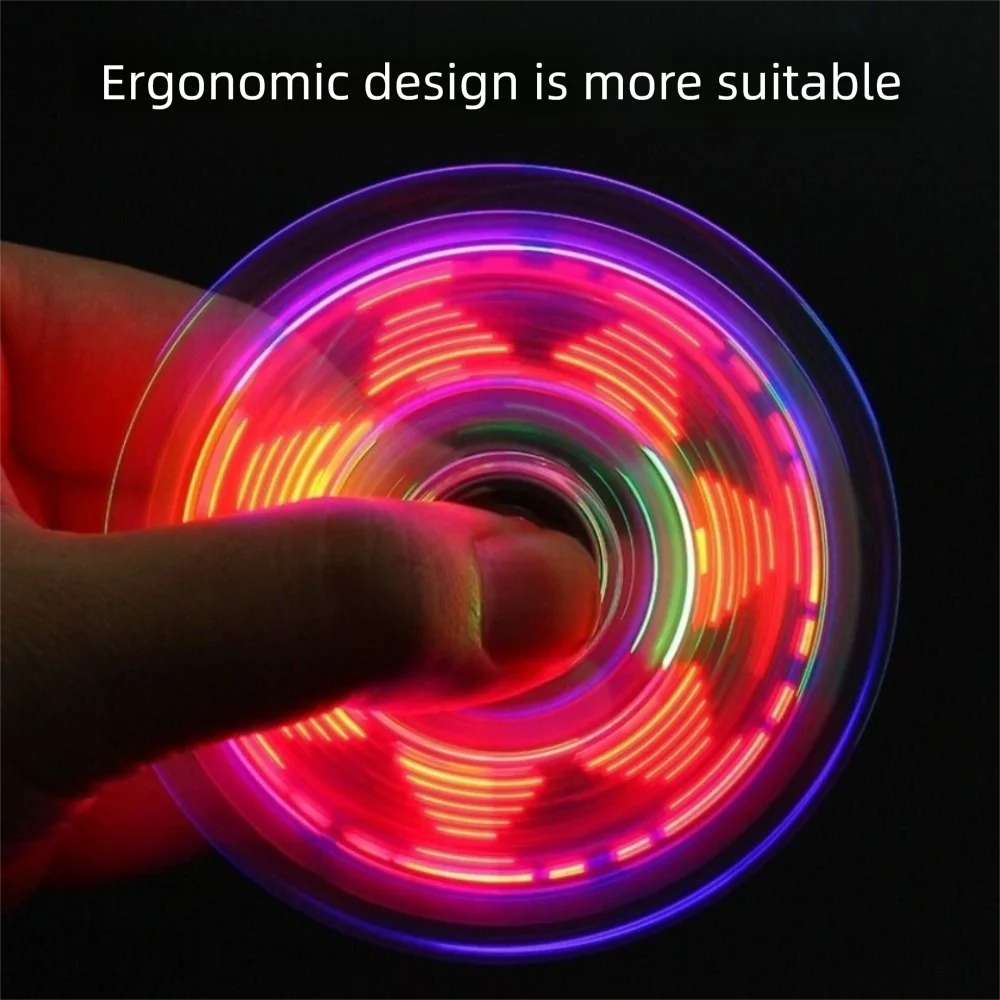クリスタル発光指先ジャイロスコープ透明 LED ライトビームハンドスピナー興味深い教育電気指先おもちゃ