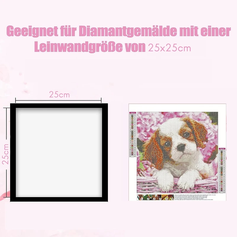 6 Pack Diamond Painting Frame 25 X 25Cm Black Magnetic Picture Frame For Diamond Painting Pictures
