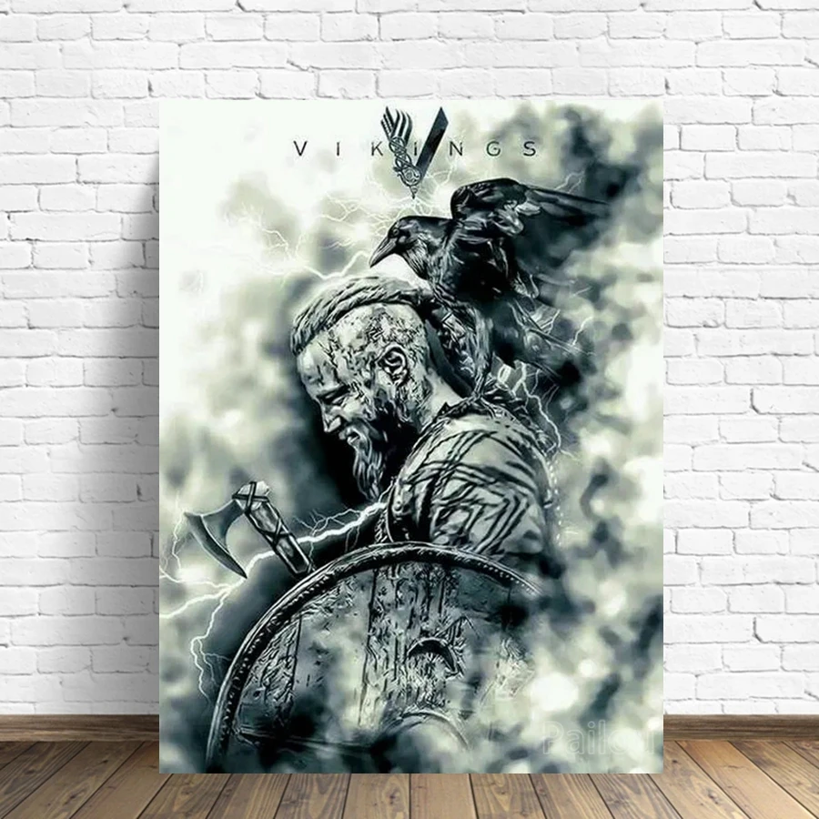 Nordic Vikings Tv Show Diamond Art Painting Ragnar And Floki Portrait Embroidery Cross Stitch Handmade 5D Diy Gift Decor