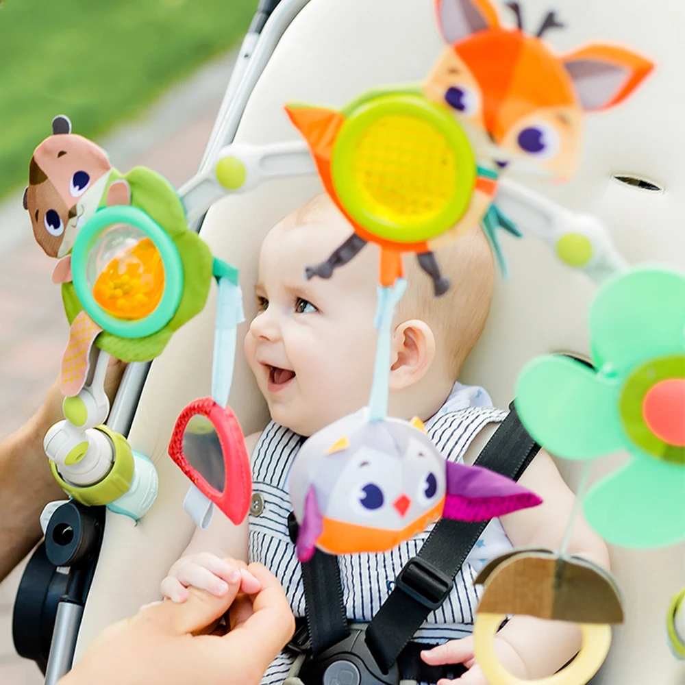 Baby-Kinderwagen-Bogen-Spielzeug, Autositz-Spielzeug mit hängendem sensorischem Aktivitätsspielzeug, Kinderwagen-Aktivität, Feinmotorik-Spielzeug für 0, 12 Monate, 1 Jahr
