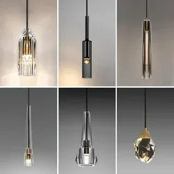 Crystal Pendant Light Bedroom Bathroom Restaurant Hanging Lamp Modern Led Glass Ceiling Chandeliers Decoration Home Indoor Hotel