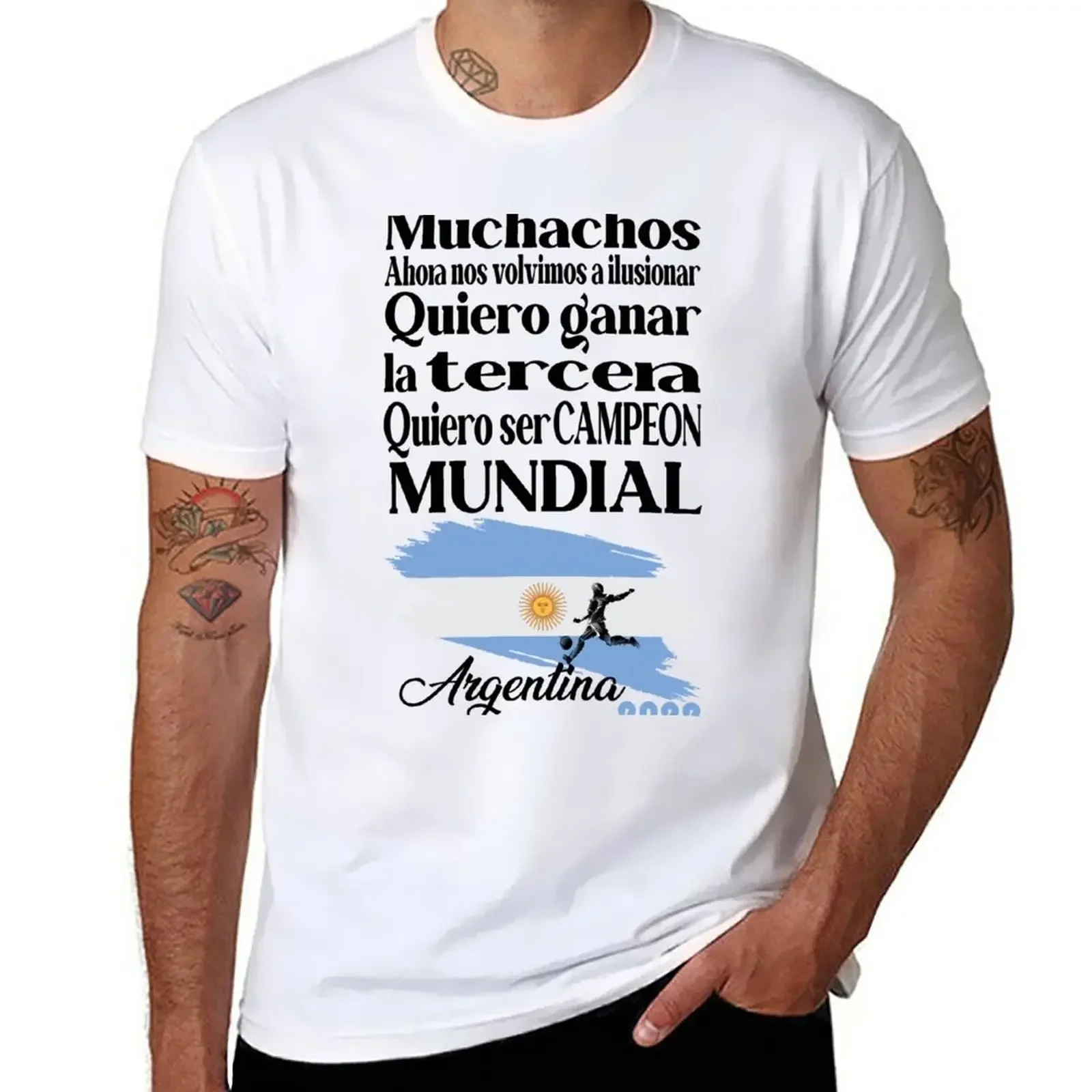 New Argentina muchachos ahora nos volvimos a Ilusionar T-Shirt korean fashion plus size tops Short sleeve tee men streetwear