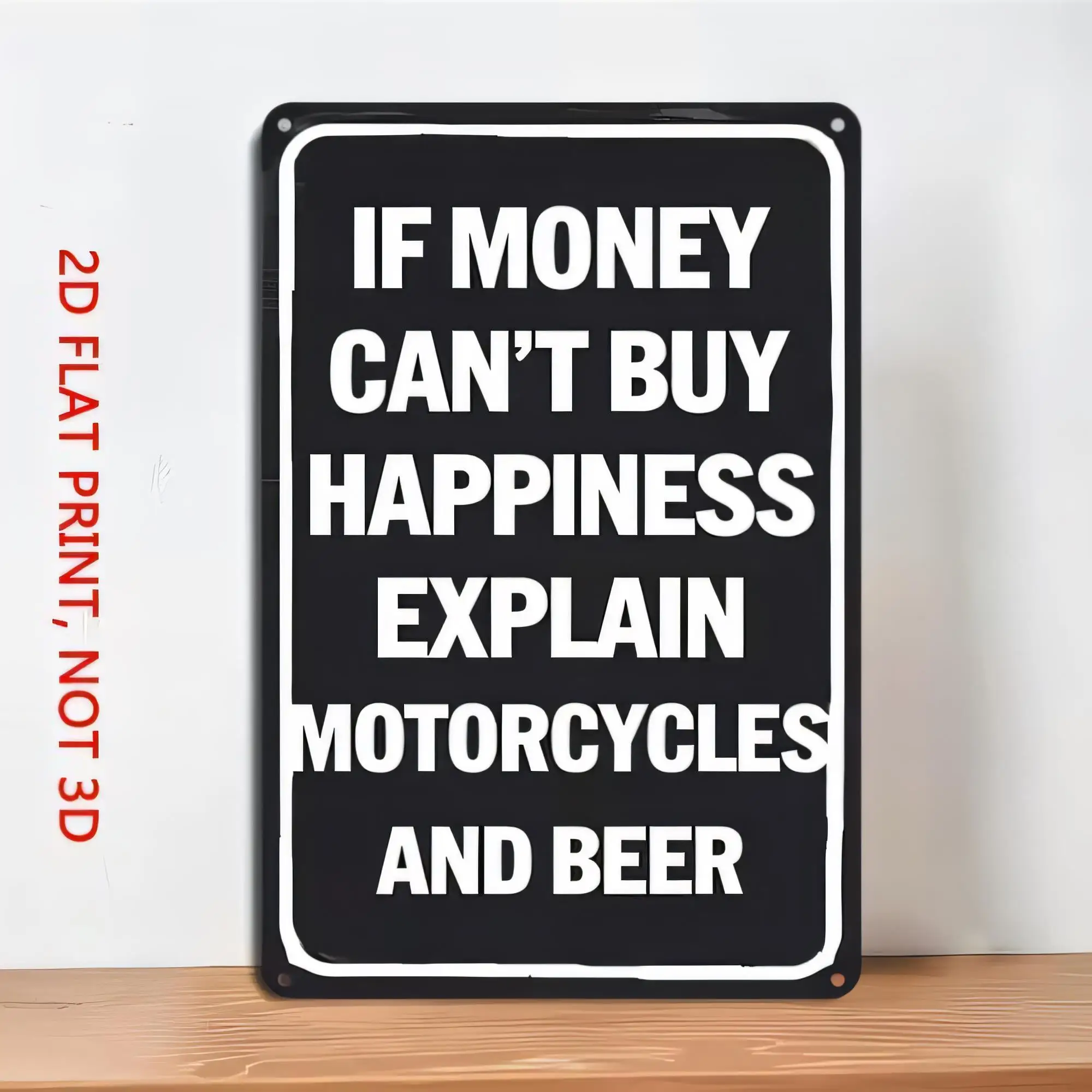 Tin Sign If Money Can’t Buy Happiness Explain Motorcycles And Beer Vintage Metal Wall Plaque for Garage Bar Man Cave Home Decor
