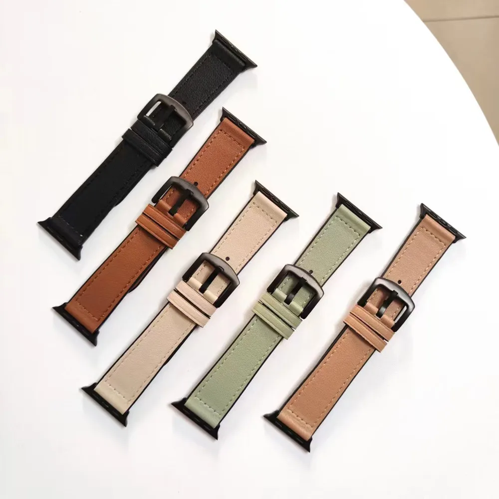 

Durable Soft Silicone Leather Strap for Iwatch 49/45/44/42mm Bracelet for Apple Watch9 Ultra 8 7 6 se 5 4 3 Men Women 38/40/41mm