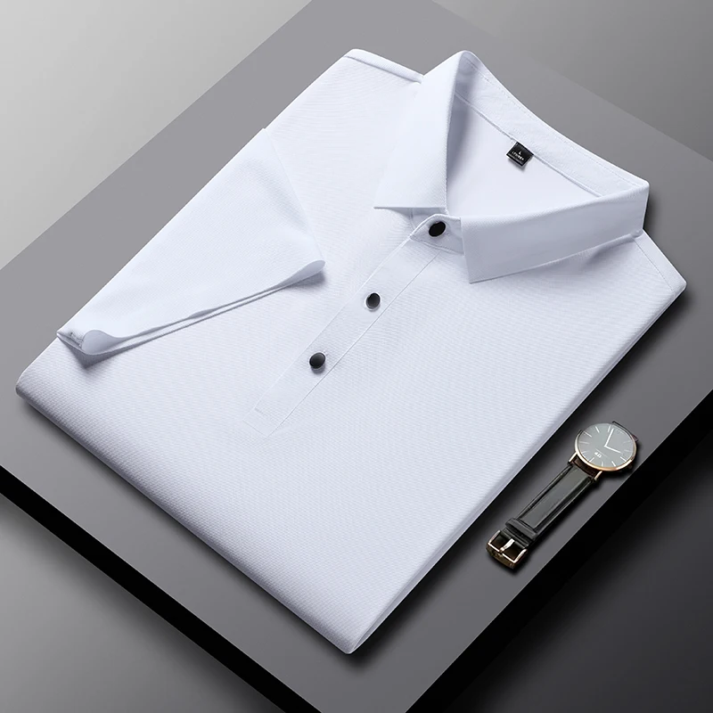 

T-shirt Summer New Polo Shirt Men 3 Buttons Golf Shirt Men High Quality Ice Silk Casual Work T Shirts Quick Dry Short Sleeve