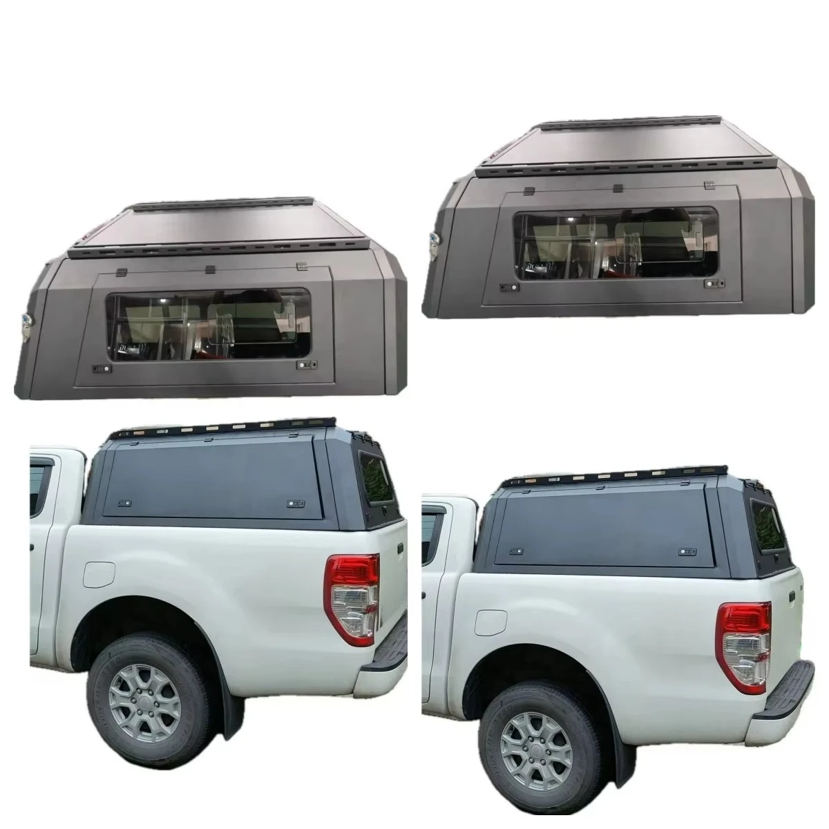 

Aluminum Pickup Truck Canopy for Ranger Truck Bed Camper Shell Hardtop Topper Waterproof Anti-rust Smart Cap Heavy-Duty