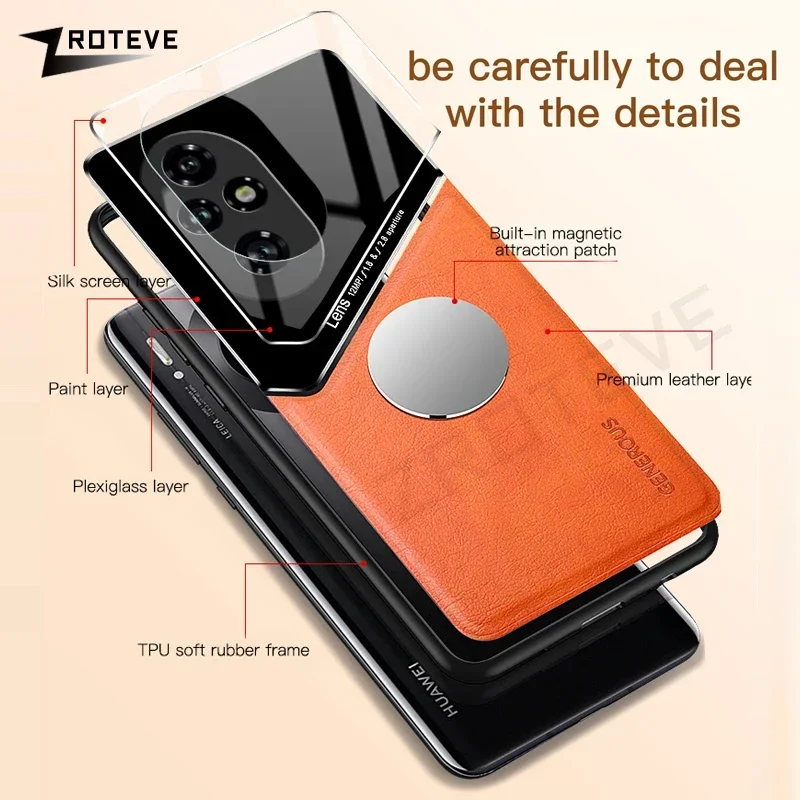 For Honor200 Case ZROTEVE Leather Texture Soft Frame PC Cover For Huawei Honor 200 Pro Honor200 Lite Global Phone Cases