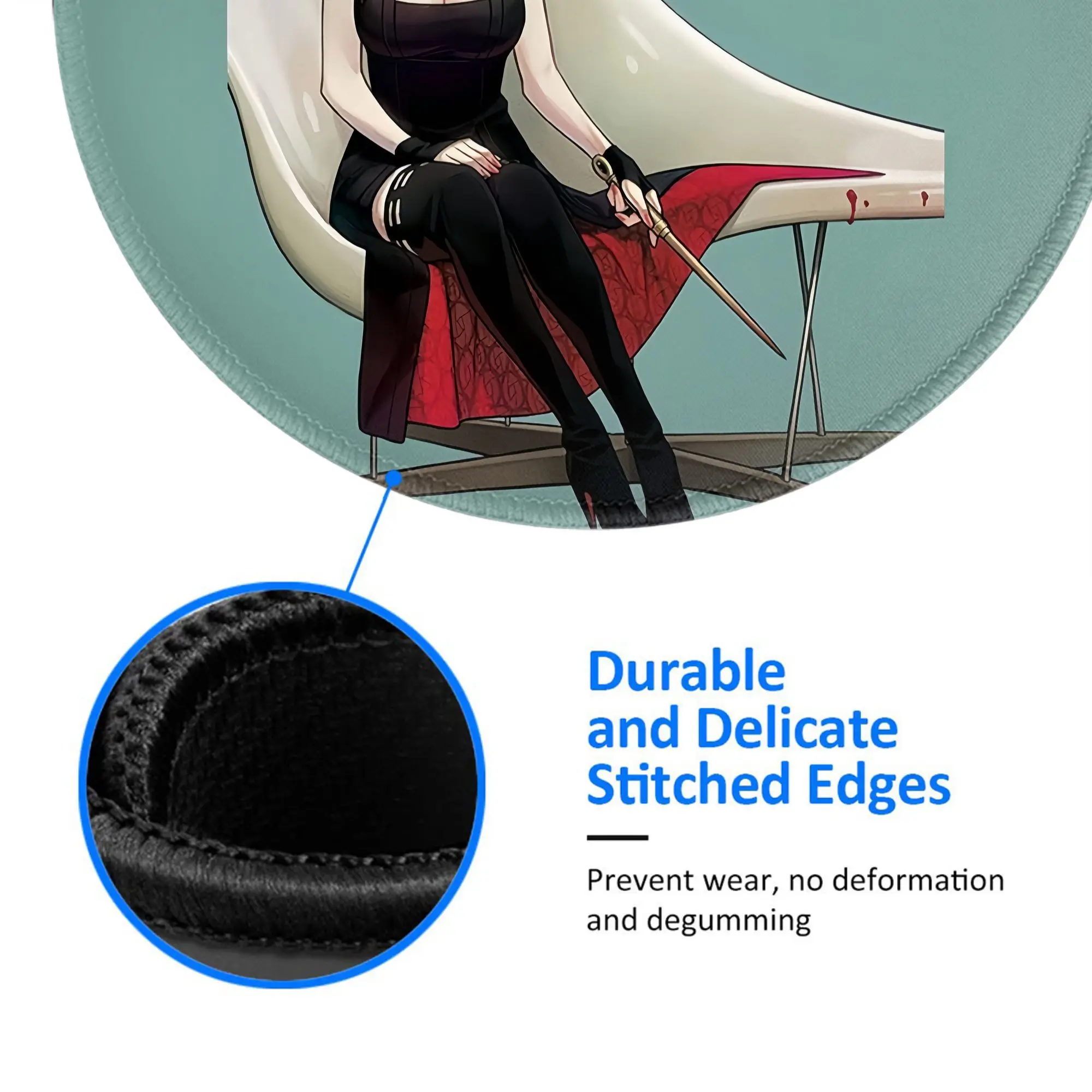 SPY×FAMILY لوحة ماوس صغيرة مستديرة سجادة مضادة للانزلاق سطح المكتب 8in لعبة الكمبيوتر حصيرة الألعاب المطاط ماوس حصيرة